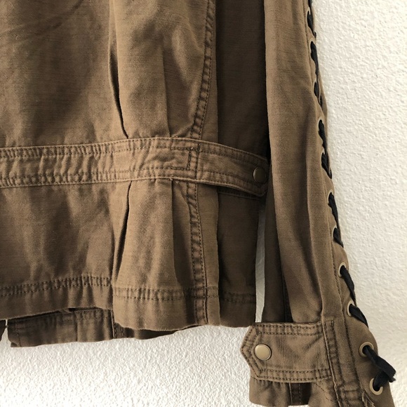 Free People Military Faye Lace Up Sleeve Jacket - Picture 13 of 15